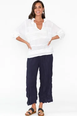 Cotton Tops<Namastai Palmer White Cotton Long Sleeve Top