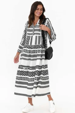 Cotton Dresses<Joop u0026 Gypsy Paloma White Embroidered Cotton Midi Dress