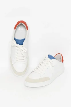 White Sneakers<EOS Panels White Leather Sneaker