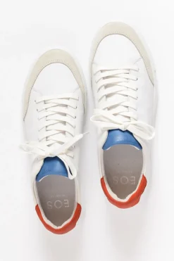 White Sneakers<EOS Panels White Leather Sneaker