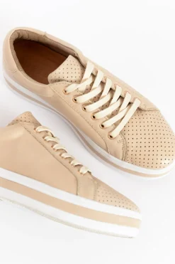 Leather Sneakers<Alfie and Evie Paradise Nude Leather Sneaker