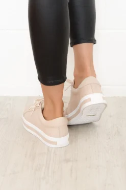 Leather Sneakers<Alfie and Evie Paradise Nude Leather Sneaker