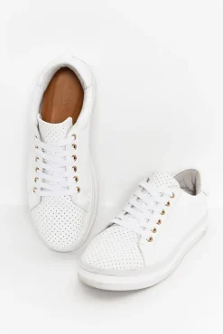 White Sneakers<Alfie and Evie Paradise White Leather Sneaker