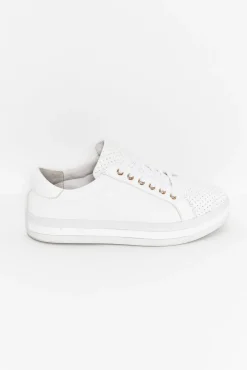 White Sneakers<Alfie and Evie Paradise White Leather Sneaker