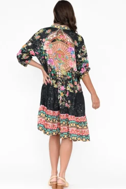 Above Knee Dresses<Hammock u0026 Vine Paris Black Roses Shirt Dress