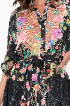 Above Knee Dresses<Hammock u0026 Vine Paris Black Roses Shirt Dress