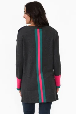 Knitwear<Betty Basics Paris Navy Colour Block Knit Jumper