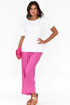 Pants<Betty Basics Parker Hot Pink Linen Blend Pant