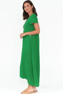 Cotton Dresses<One Ten Willow Patrick Green Cotton Pocket Dress