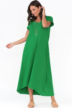 Cotton Dresses<One Ten Willow Patrick Green Cotton Pocket Dress