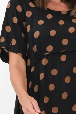 Midi Dresses<Willow Tree Pattison Black Spot Midi Dress