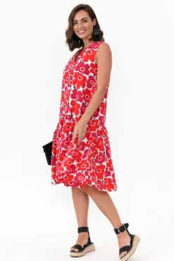 Cotton Dresses<Clarity Paulette Red Poppy Cotton Dress