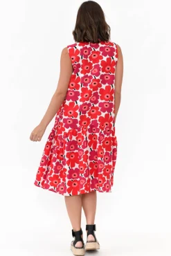 Cotton Dresses<Clarity Paulette Red Poppy Cotton Dress