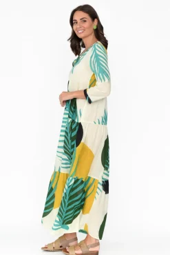 Cotton Dresses<Cinnamon Paz Green Tropical Cotton Dress