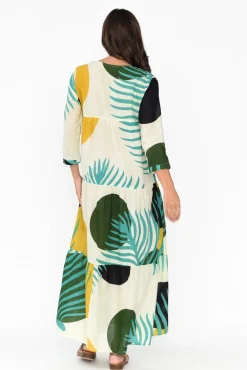 Cotton Dresses<Cinnamon Paz Green Tropical Cotton Dress