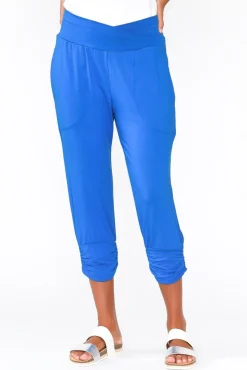 Pants<Lou Lou Perry Cobalt Bamboo Crop Pant