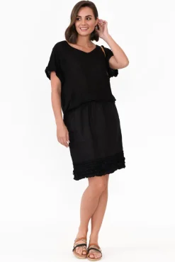 Skirts<Gordon Smith Phillipa Black Ruffle Hem Skirt