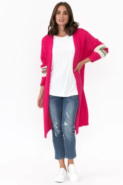 Knitwear<Clarity Pippi Hot Pink Wool Cardigan