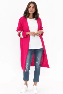 Knitwear<Clarity Pippi Hot Pink Wool Cardigan
