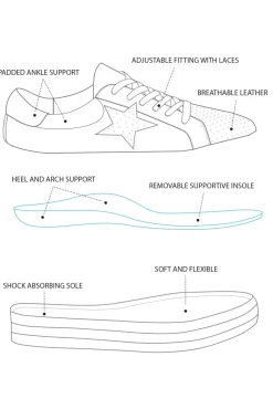 Leather Sneakers<Alfie and Evie Pixie Star Black Leather Sneaker