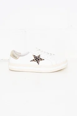 White Sneakers<Alfie and Evie Pixie Star White Leopard Leather Sneaker