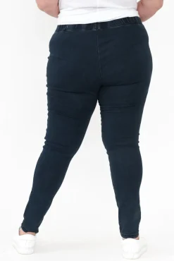 Jeans<Threadz Polly Blue Cotton Stretch Pant