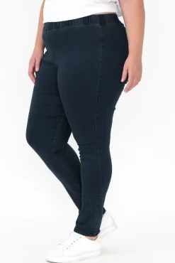 Jeans<Threadz Polly Blue Cotton Stretch Pant