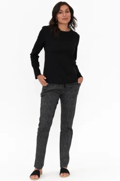 Cotton Tops<Gordon Smith Porter Black Cotton Long Sleeve Top