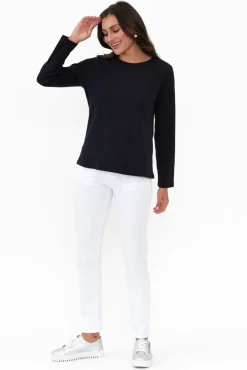 Cotton Tops<Gordon Smith Porter Navy Cotton Long Sleeve Top