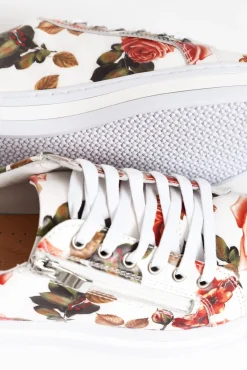 Leather Sneakers<Alfie And Evie Posey White Rose Leather Sneaker