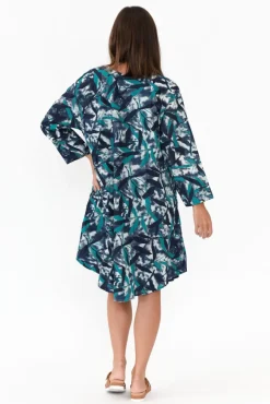 Cotton Tops<Mozaic Proserpine Blue Leaf Cotton Tunic
