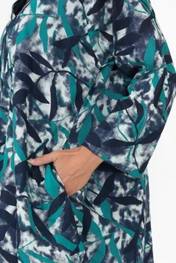 Cotton Tops<Mozaic Proserpine Blue Leaf Cotton Tunic