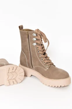 Boots<Los Cabos Raine Taupe Lace Up Boot