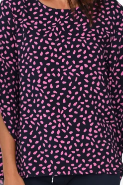 Sleeved Tops<Hourglass Raven Pink Fleck Hi Lo Top