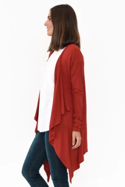 Cardigans<Bamboo Body Red Bamboo Waterfall Cardigan