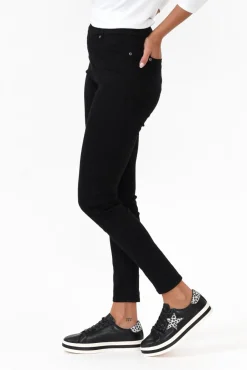 Pants<Cafe Latte Reed Black Stretch Cotton Pant