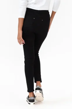 Pants<Cafe Latte Reed Black Stretch Cotton Pant