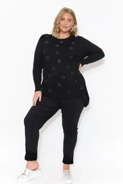 Pants<Cafe Latte Reed Black Stretch Cotton Pant