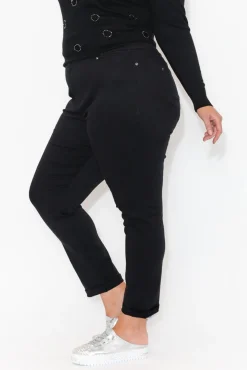 Pants<Cafe Latte Reed Black Stretch Cotton Pant