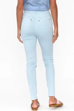 Pants<Cafe Latte Reed Blue Stretch Cotton Pant