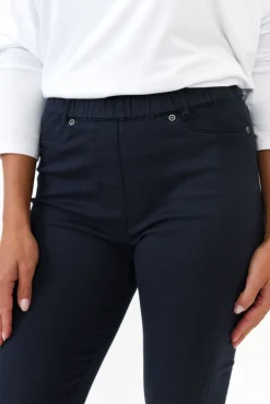 Pants<Cafe Latte Reed Navy Stretch Cotton Pant