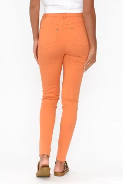 Pants<Cafe Latte Reed Orange Stretch Cotton Pant