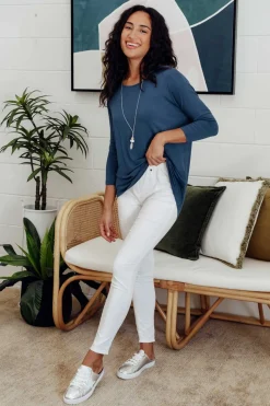 Pants<Cafe Latte Reed White Stretch Cotton Pant