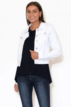 Jackets<Country Denim Rellie White Denim Stretch Jacket
