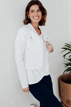 Jackets<Country Denim Rellie White Denim Stretch Jacket