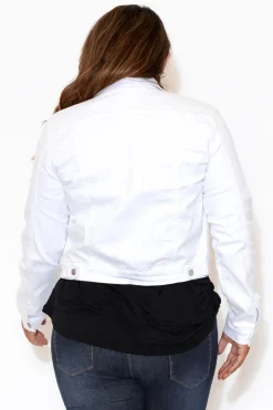 Jackets<Country Denim Rellie White Denim Stretch Jacket