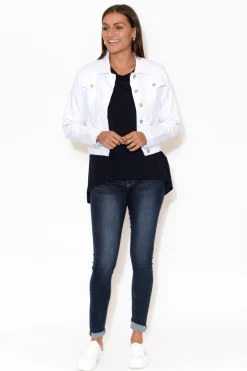 Jackets<Country Denim Rellie White Denim Stretch Jacket