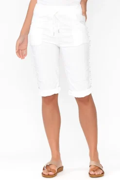 Shorts<La Strada Rhonda White Embellished Shorts