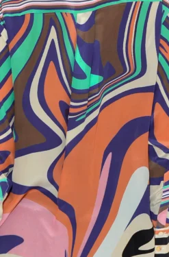 Shirts<Inoa Riley Cobalt Ripple Collared Silk Shirt