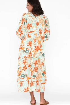 Maxi Dresses<PQ Rima Orange Garden Midi Dress